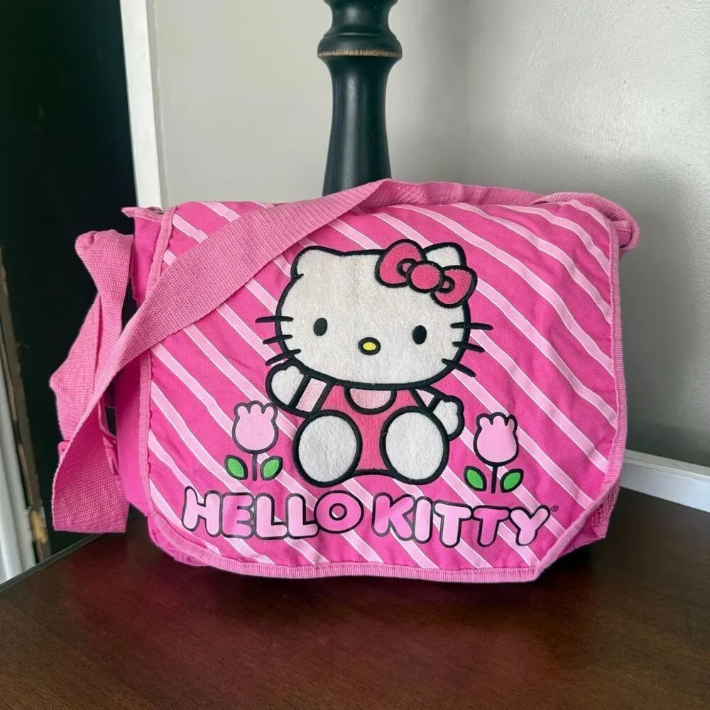 Hello Kitty Pink Messenger Bag Sanrio Crossbody Shoulder Bag